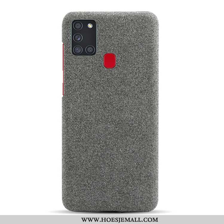 Hoes Samsung Galaxy A21s Schrobben Persoonlijk Grijs Anti-fall Patroon Hard Canvas