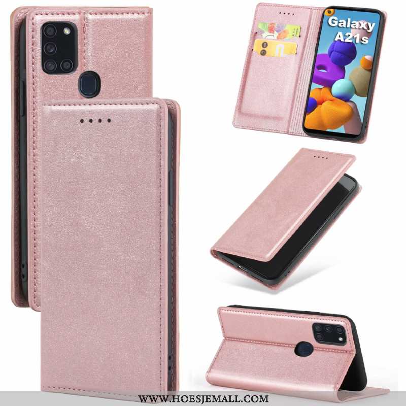 Hoes Samsung Galaxy A21s Leren Hoesje Leer Klittenband Anti-fall Patroon Mobiele Telefoon All Inclus