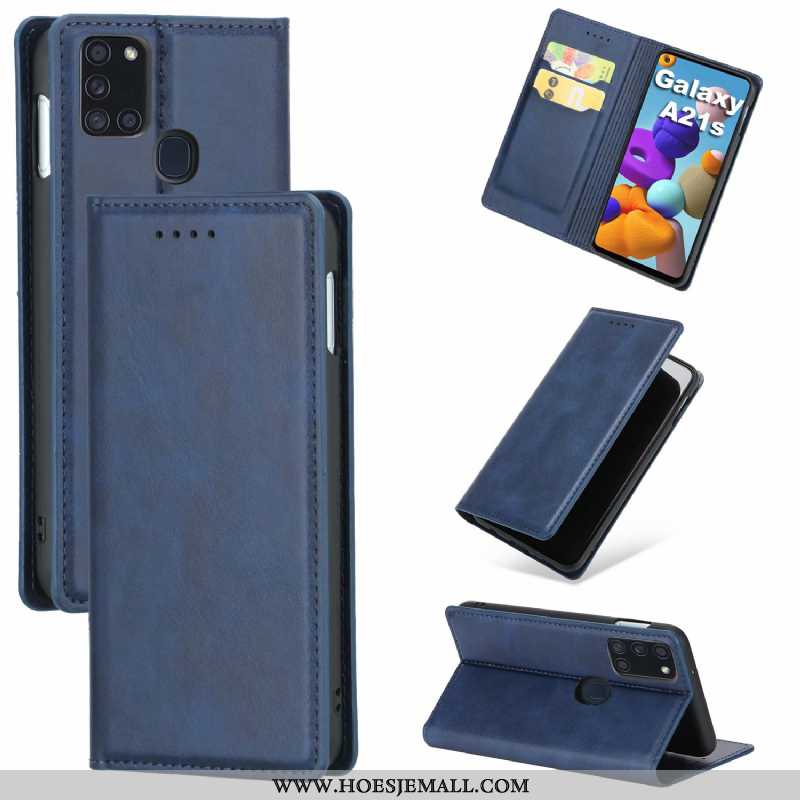 Hoes Samsung Galaxy A21s Leren Hoesje Leer Klittenband Anti-fall Patroon Mobiele Telefoon All Inclus