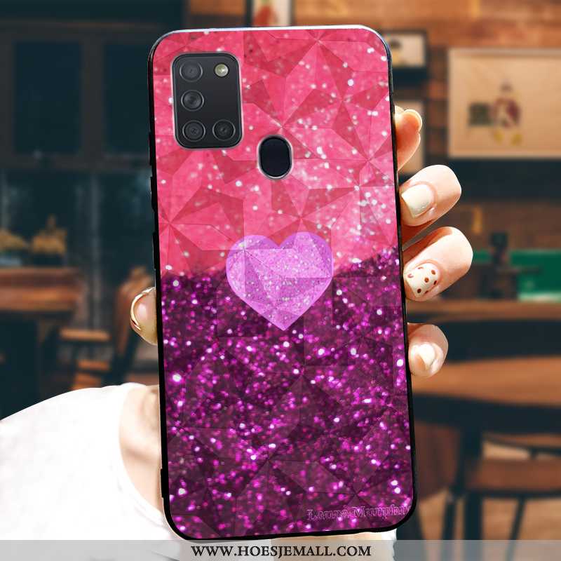 Hoesje Samsung Galaxy A21s Patroon Trend Roze All Inclusive Siliconen Mode Mobiele Telefoon