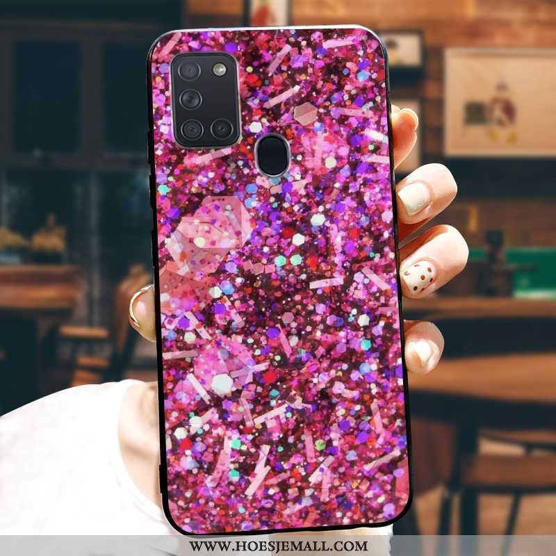 Hoesje Samsung Galaxy A21s Patroon Trend Roze All Inclusive Siliconen Mode Mobiele Telefoon