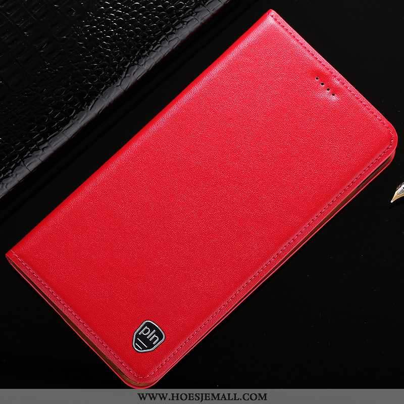 Hoes Samsung Galaxy A21s Leren Hoesje Patroon Folio Rood Mobiele Telefoon