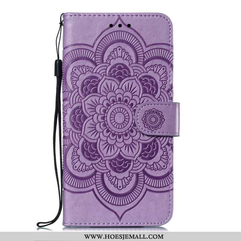 Hoes Samsung Galaxy A30s Bescherming Leren Hoesje Purper Folio Zacht Mobiele Telefoon All Inclusive