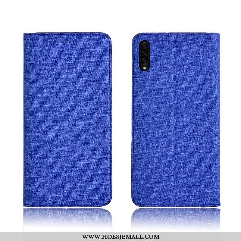 Hoesje Samsung Galaxy A30s Zacht Siliconen Blauw Schrobben Hoes Bescherming Leren Blauwe