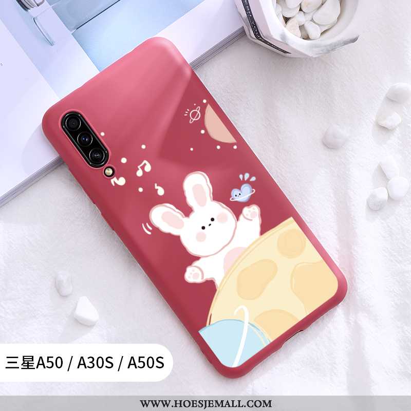 Hoes Samsung Galaxy A30s Schrobben Scheppend Bescherming Mooie Ster Mobiele Telefoon Rood