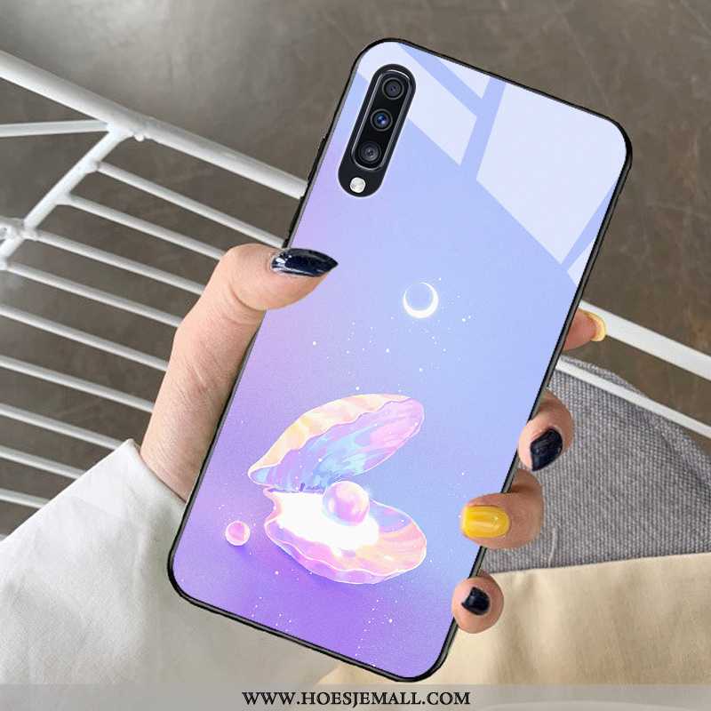 Hoesje Samsung Galaxy A30s Spotprent Mooie Hart Glas Bescherming Mobiele Telefoon Net Red Blauwe