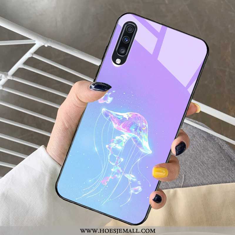 Hoesje Samsung Galaxy A30s Spotprent Mooie Hart Glas Bescherming Mobiele Telefoon Net Red Blauwe