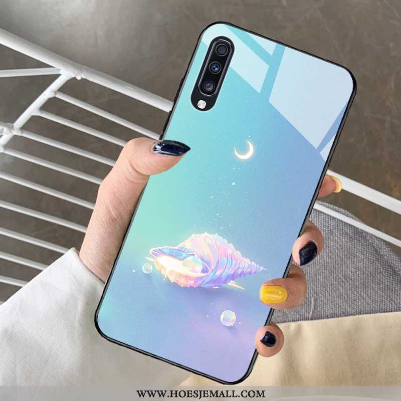 Hoesje Samsung Galaxy A30s Spotprent Mooie Hart Glas Bescherming Mobiele Telefoon Net Red Blauwe