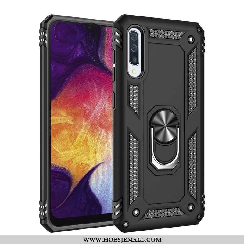 Hoes Samsung Galaxy A30s Zacht Siliconen Hoesje All Inclusive Ondersteuning Ring Trend Zwarte