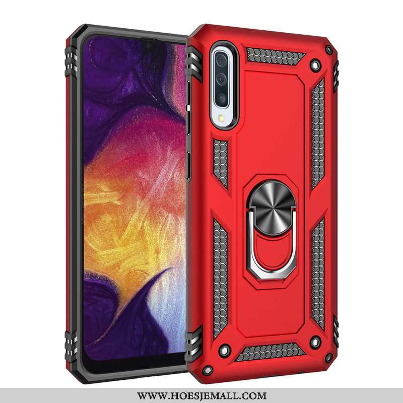 Hoes Samsung Galaxy A30s Zacht Siliconen Hoesje All Inclusive Ondersteuning Ring Trend Zwarte