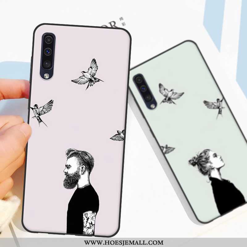 Hoes Samsung Galaxy A30s Siliconen Bescherming Lovers Scheppend Trend Spotprent Ster Roze