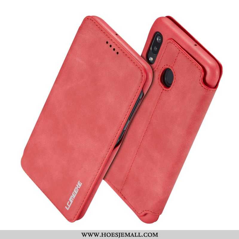 Hoes Samsung Galaxy A40 Bescherming Leren Hoesje Trend All Inclusive Rood Ster