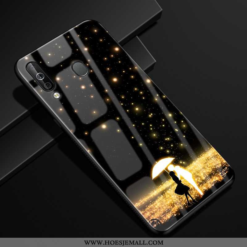 Hoes Samsung Galaxy A40s Scheppend Bescherming Anti-fall Glas Hoesje Mobiele Telefoon Donkerblauw Do