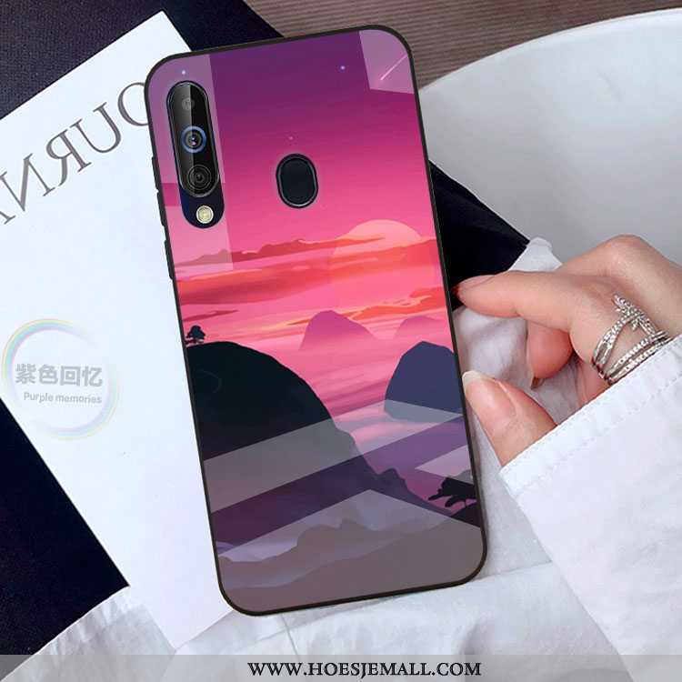 Hoes Samsung Galaxy A40s Bescherming Glas Groen Scheppend Hoesje Trend Persoonlijk