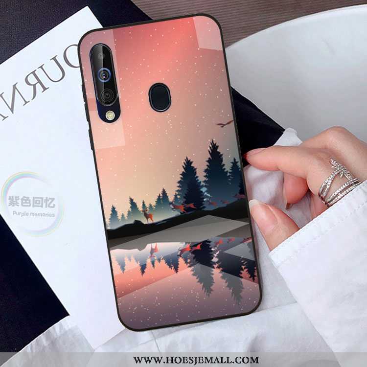 Hoes Samsung Galaxy A40s Bescherming Glas Groen Scheppend Hoesje Trend Persoonlijk