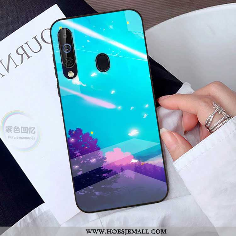 Hoes Samsung Galaxy A40s Bescherming Glas Groen Scheppend Hoesje Trend Persoonlijk