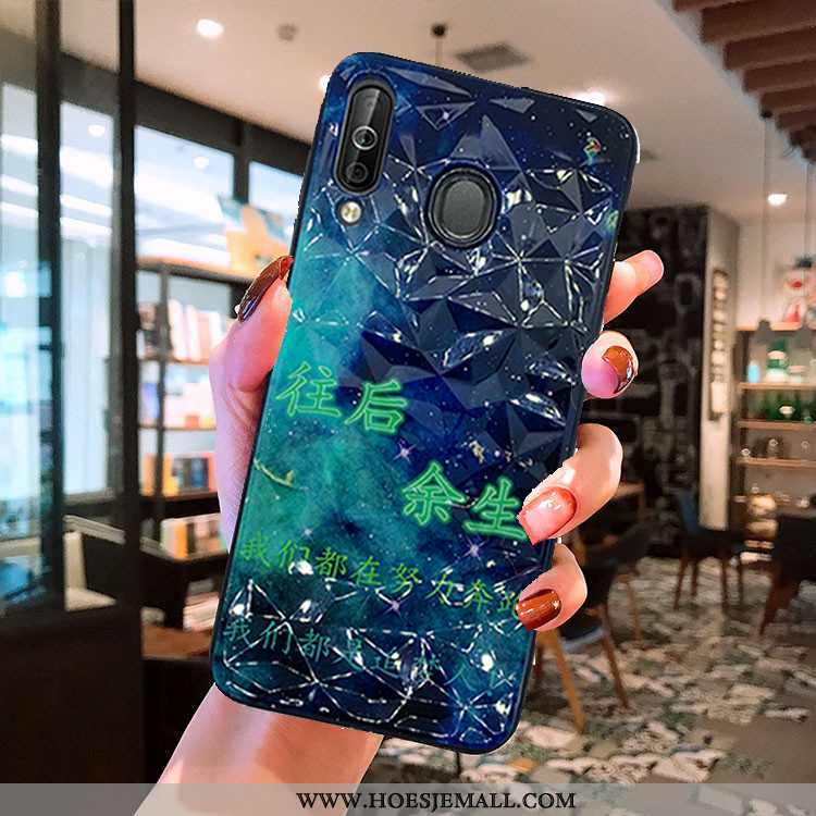 Hoes Samsung Galaxy A40s Patroon Ster Hoesje Zwart Mobiele Telefoon Zwarte