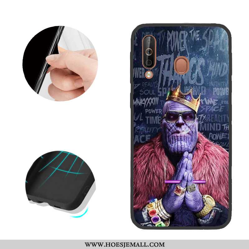 Hoes Samsung Galaxy A40s Patroon Ster Hoesje Zwart Mobiele Telefoon Zwarte