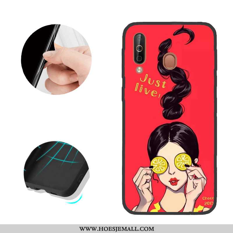 Hoes Samsung Galaxy A40s Patroon Ster Hoesje Zwart Mobiele Telefoon Zwarte