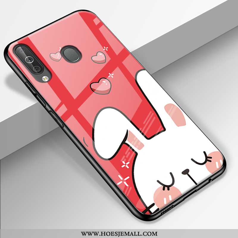 Hoes Samsung Galaxy A40s Glas Trend Siliconen Pas Roze Ster