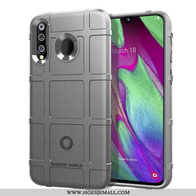 Hoes Samsung Galaxy A40s Zacht Siliconen Bescherming Schrobben Persoonlijk Mobiele Telefoon Grijs