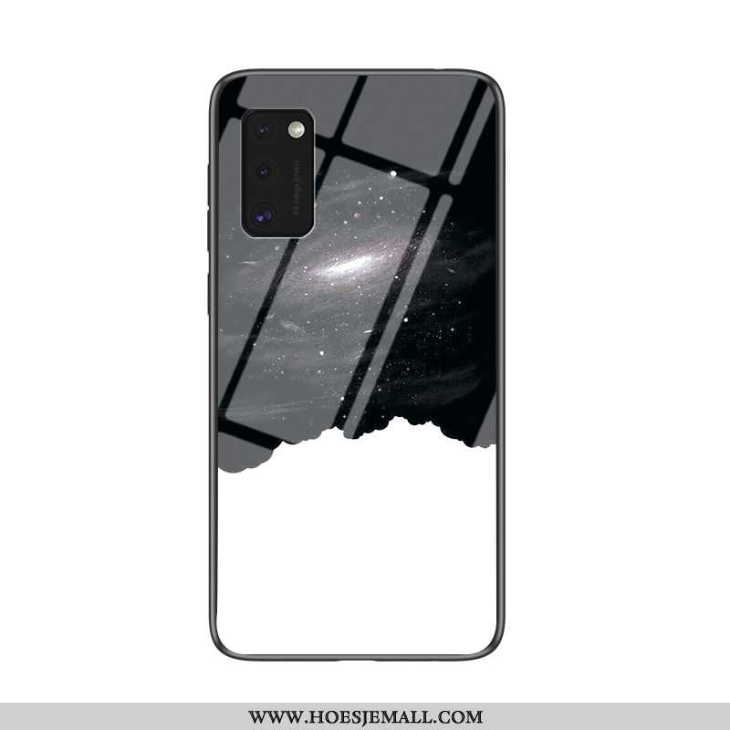 Hoesje Samsung Galaxy A41 Bescherming Glas Zwart Trend Anti-fall All Inclusive Zwarte