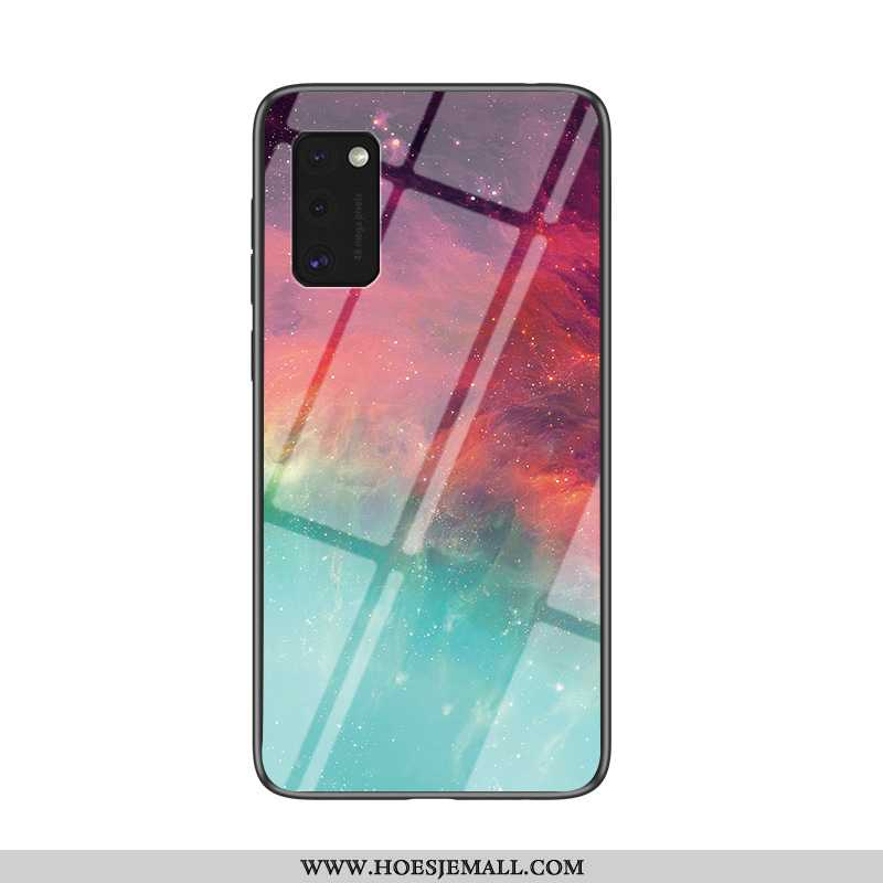 Hoesje Samsung Galaxy A41 Bescherming Glas Zwart Trend Anti-fall All Inclusive Zwarte