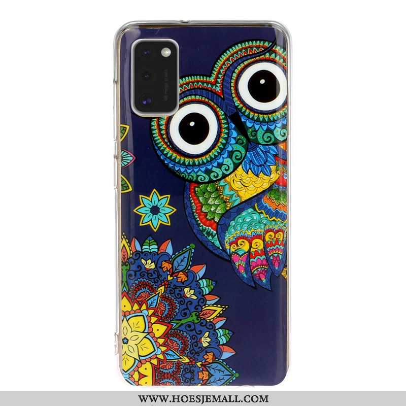 Hoes Samsung Galaxy A41 Spotprent Blauw Anti-fall Lichtende Mobiele Telefoon All Inclusive Hoesje Bl