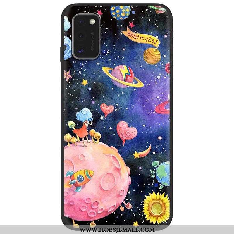 Hoesje Samsung Galaxy A41 Zacht Schrobben Ster Mobiele Telefoon Scheppend Trend Roze