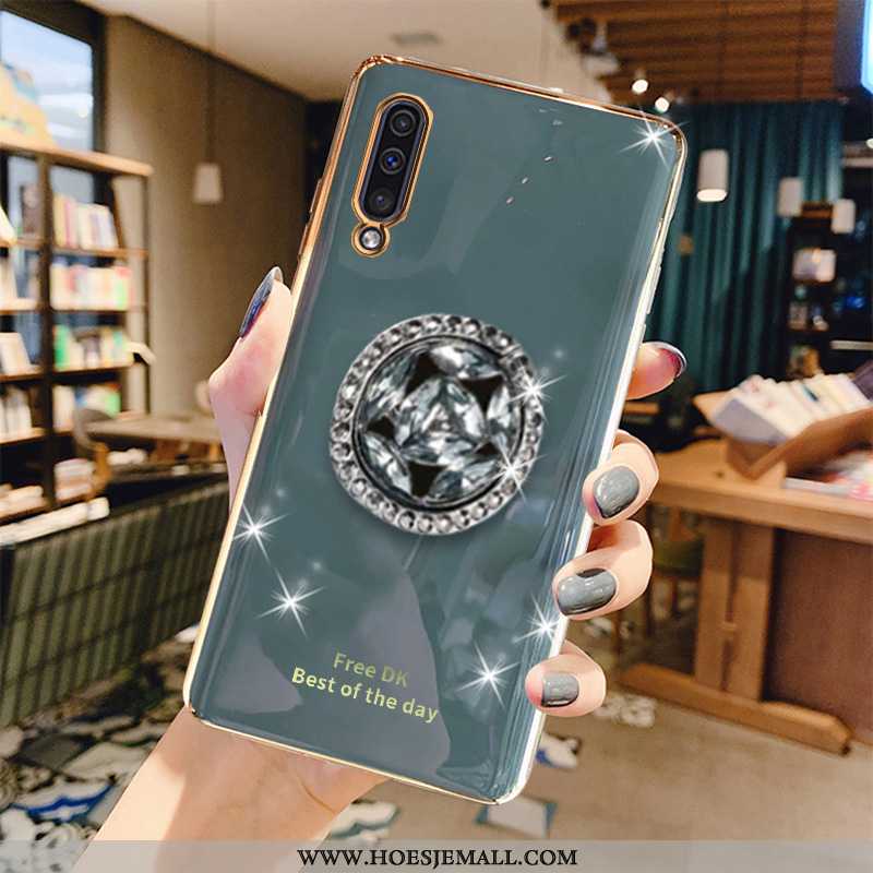 Hoes Samsung Galaxy A50 Mode Luxe Bescherming Hoesje Plating Grijs Groen