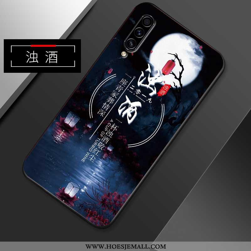 Hoesje Samsung Galaxy A50 Bescherming Schrobben Net Red Dun Super Mobiele Telefoon Ster Donkerblauwe