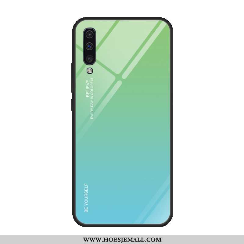 Hoes Samsung Galaxy A50 Glas Bescherming Tempereren Purper Achterklep Ster Hoesje