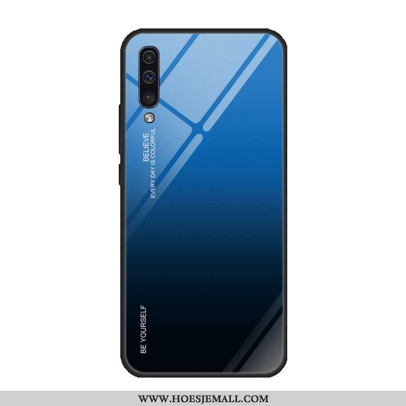 Hoes Samsung Galaxy A50 Glas Bescherming Tempereren Purper Achterklep Ster Hoesje