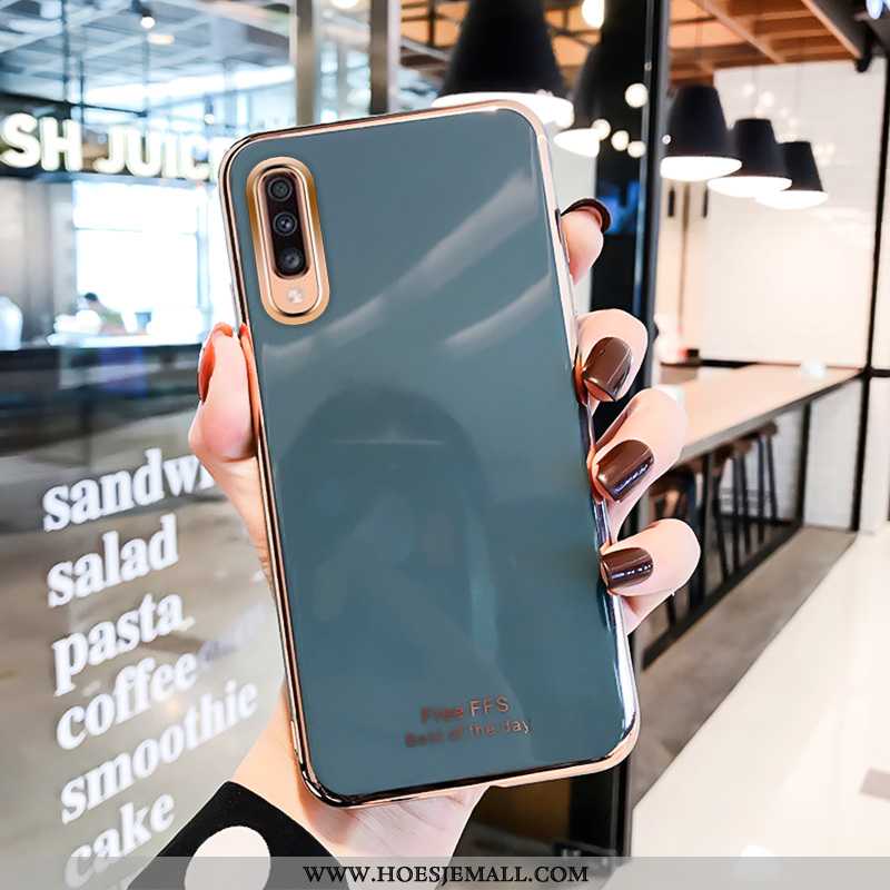 Hoes Samsung Galaxy A50 Trend Super Plating Zacht Hoesje Anti-fall Mode Groen