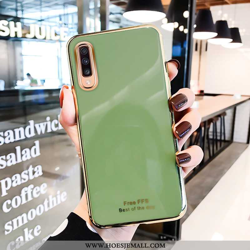 Hoes Samsung Galaxy A50 Trend Super Plating Zacht Hoesje Anti-fall Mode Groen