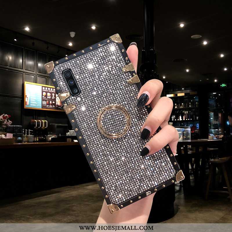 Hoesje Samsung Galaxy A50 Mode Strass Vintage Roze Hoes Ster Zilveren