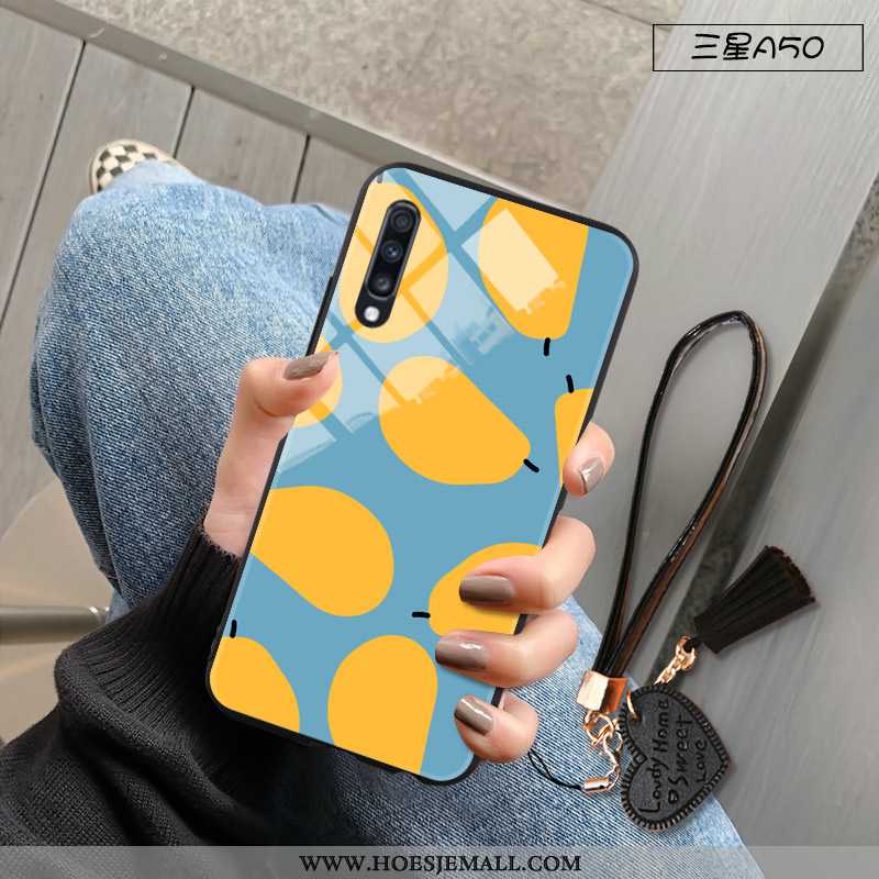 Hoes Samsung Galaxy A50 Zacht Glas Wit Hoesje Trend Mini Vers Witte