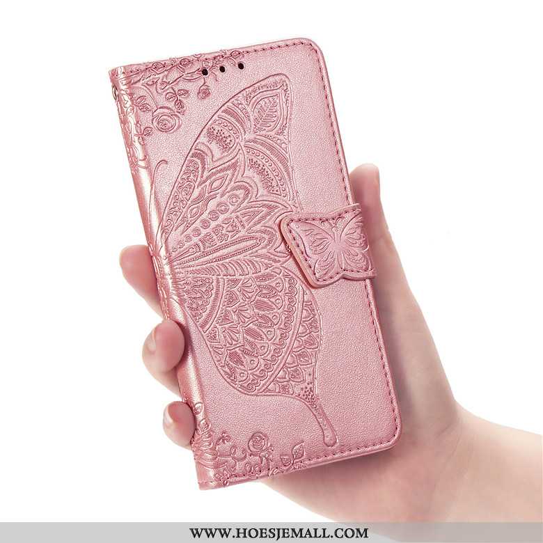 Hoesje Samsung Galaxy A50s Bescherming Leren Folio Bloemen Anti-fall Purper Mobiele Telefoon