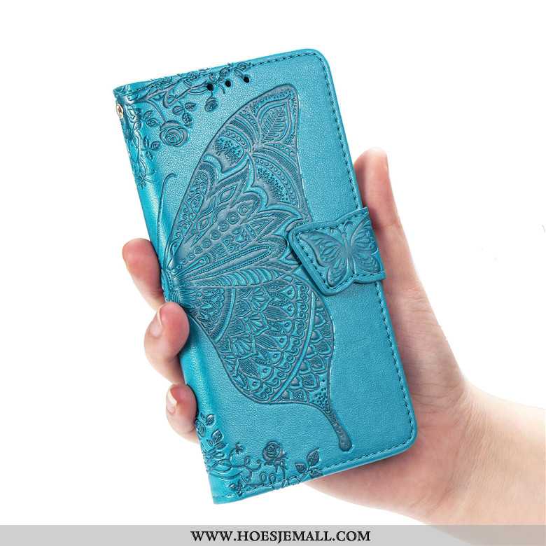 Hoesje Samsung Galaxy A50s Bescherming Leren Folio Bloemen Anti-fall Purper Mobiele Telefoon