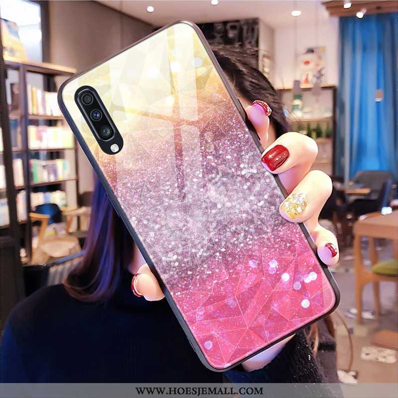 Hoesje Samsung Galaxy A50s Roze Ruit Mobiele Telefoon Ster