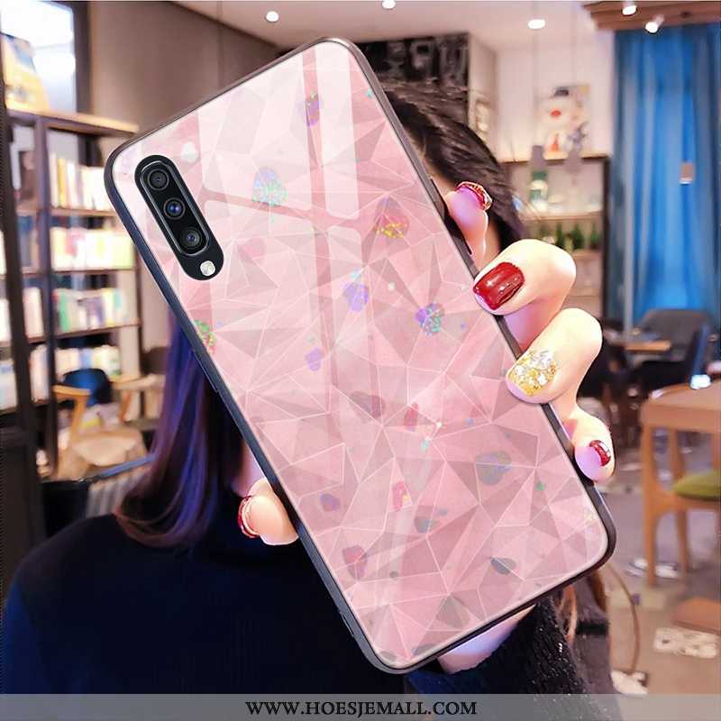 Hoesje Samsung Galaxy A50s Roze Ruit Mobiele Telefoon Ster