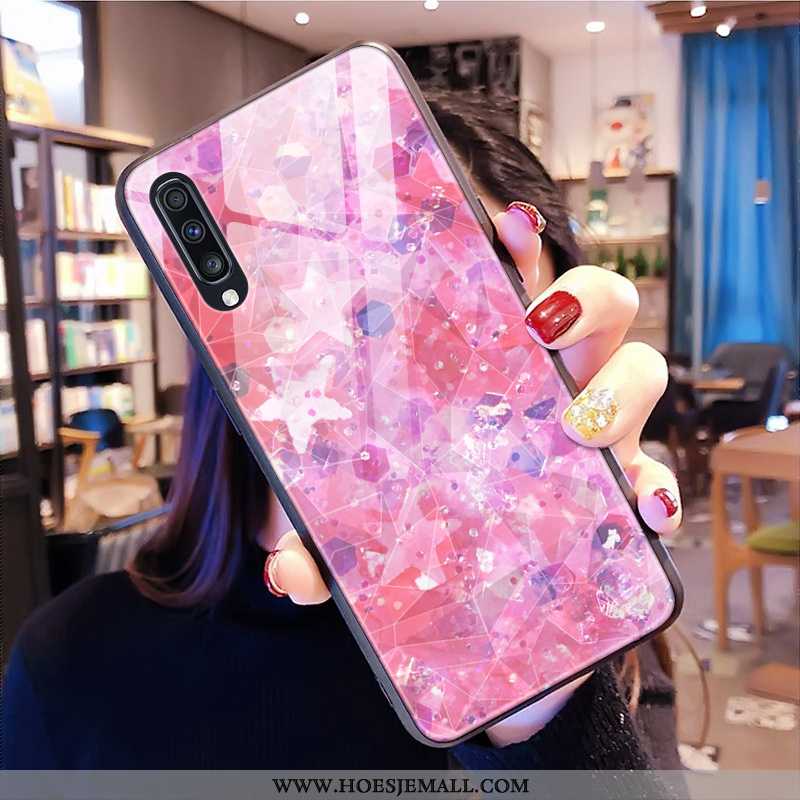 Hoesje Samsung Galaxy A50s Roze Ruit Mobiele Telefoon Ster