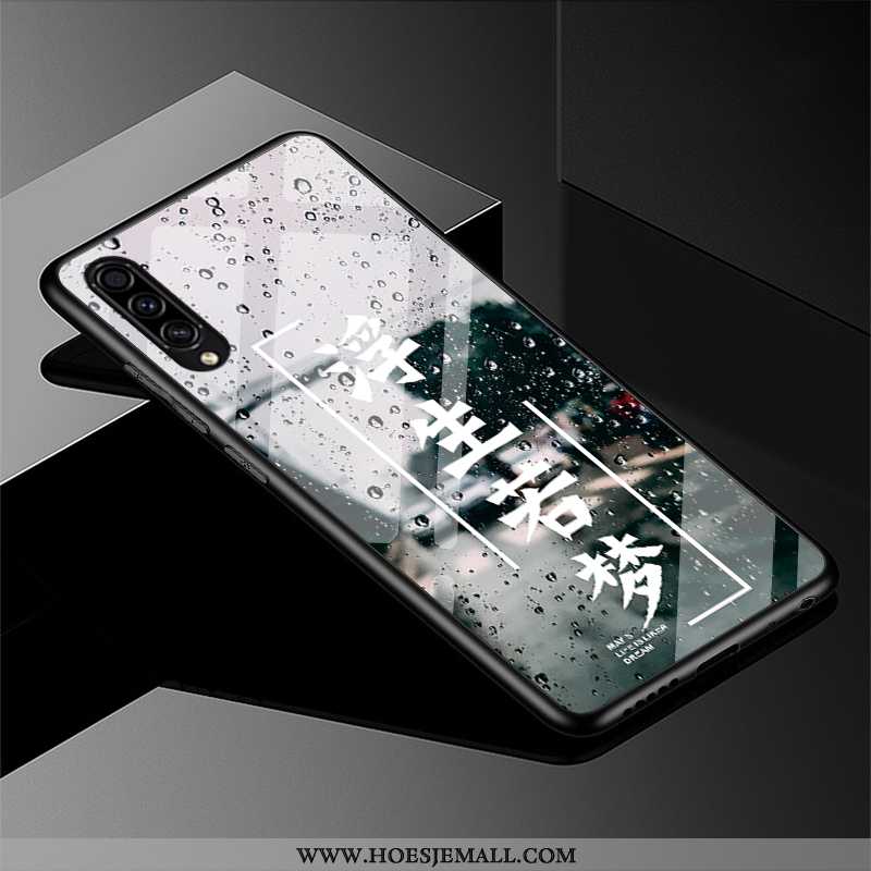 Hoes Samsung Galaxy A50s Persoonlijk Bescherming Glas Hoesje Landschap Lovers Donkerblauwe