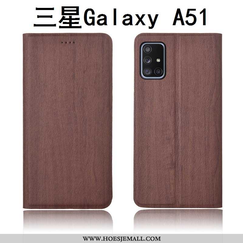 Hoes Samsung Galaxy A51 Leren Hoesje Schrobben Mobiele Telefoon Anti-fall Siliconen All Inclusive Ni