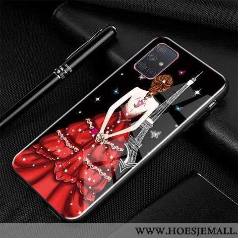 Hoes Samsung Galaxy A51 Zacht Bescherming Ster Mini Hoesje Mobiele Telefoon Scheppend Zwarte