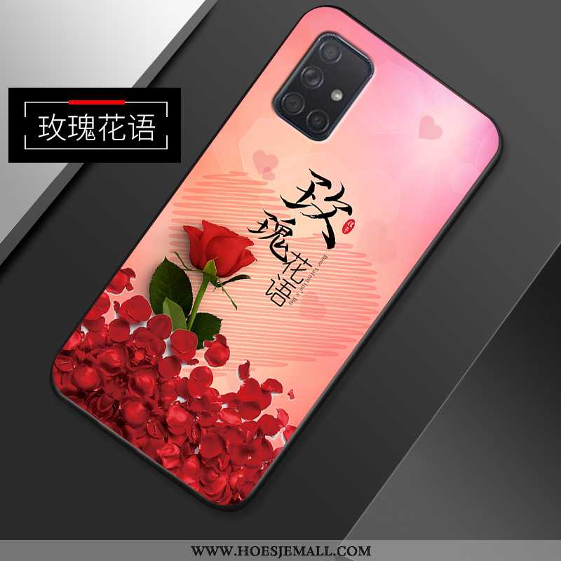 Hoes Samsung Galaxy A51 Scheppend Patroon Roze Bloemen Eenvoudige Dun