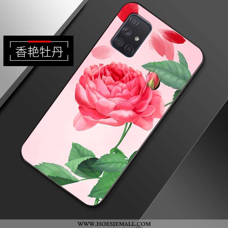 Hoes Samsung Galaxy A51 Scheppend Patroon Roze Bloemen Eenvoudige Dun