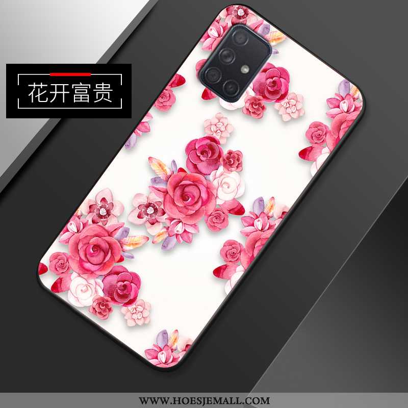 Hoes Samsung Galaxy A51 Scheppend Patroon Roze Bloemen Eenvoudige Dun