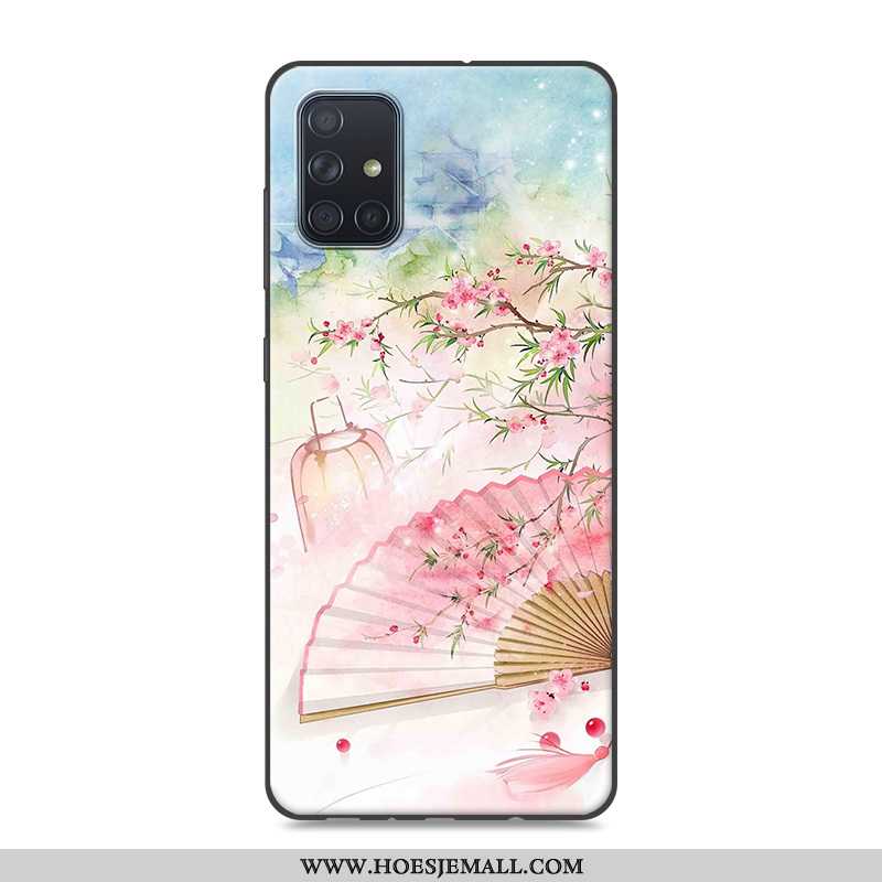 Hoesje Samsung Galaxy A51 Bescherming Vintage Siliconen Roze Mobiele Telefoon Chinese Stijl