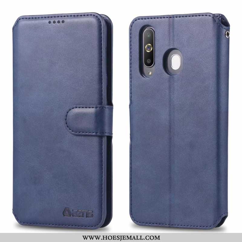 Hoesje Samsung Galaxy A60 Skärmskydd Siliconen Hanger Bescherming Anti-fall Clamshell Tempereren Bru